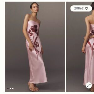 Anthropologie Strapless Floral Dress